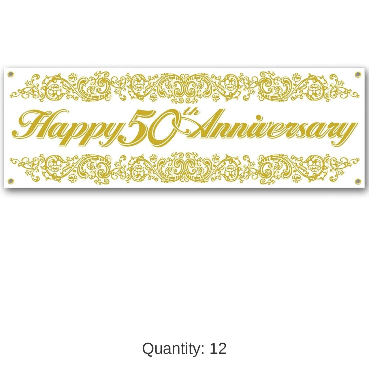 12 Pack Bulk 50th Anniversary Sign Banner