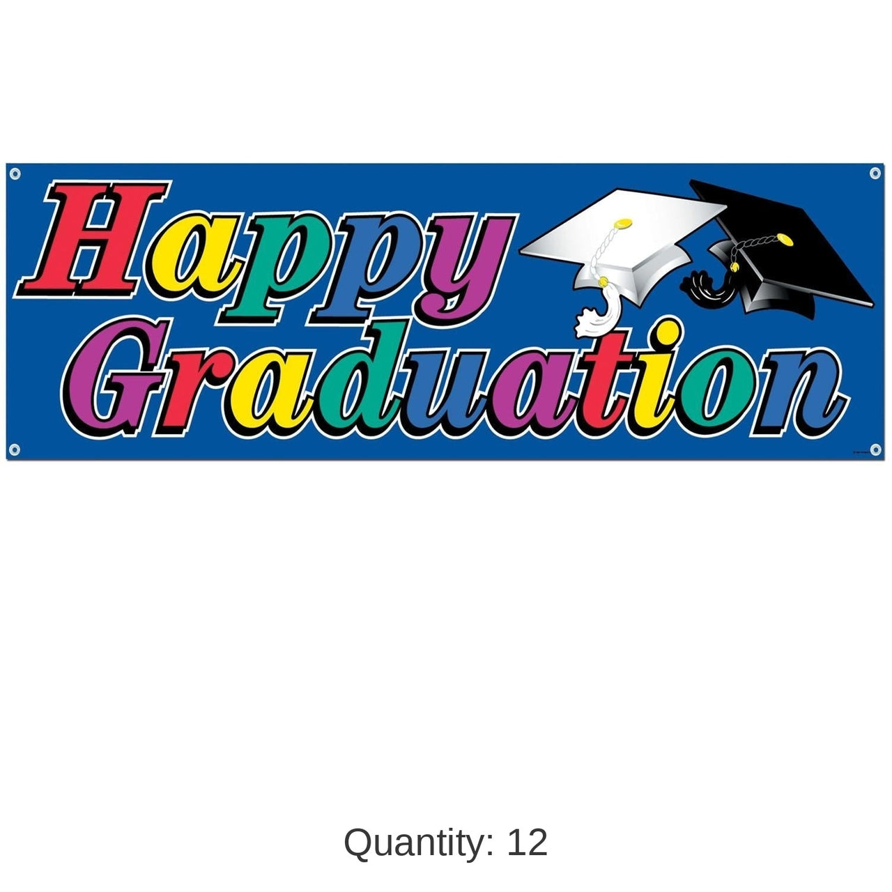 12 Pack Bulk Happy Graduation Party Sign Banner