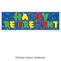 12 Pack Bulk Happy Retirement Party Sign Banner