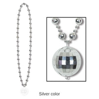 12 Pack Bulk Disco Ball Bead Necklaces with Disco Ball Medallion