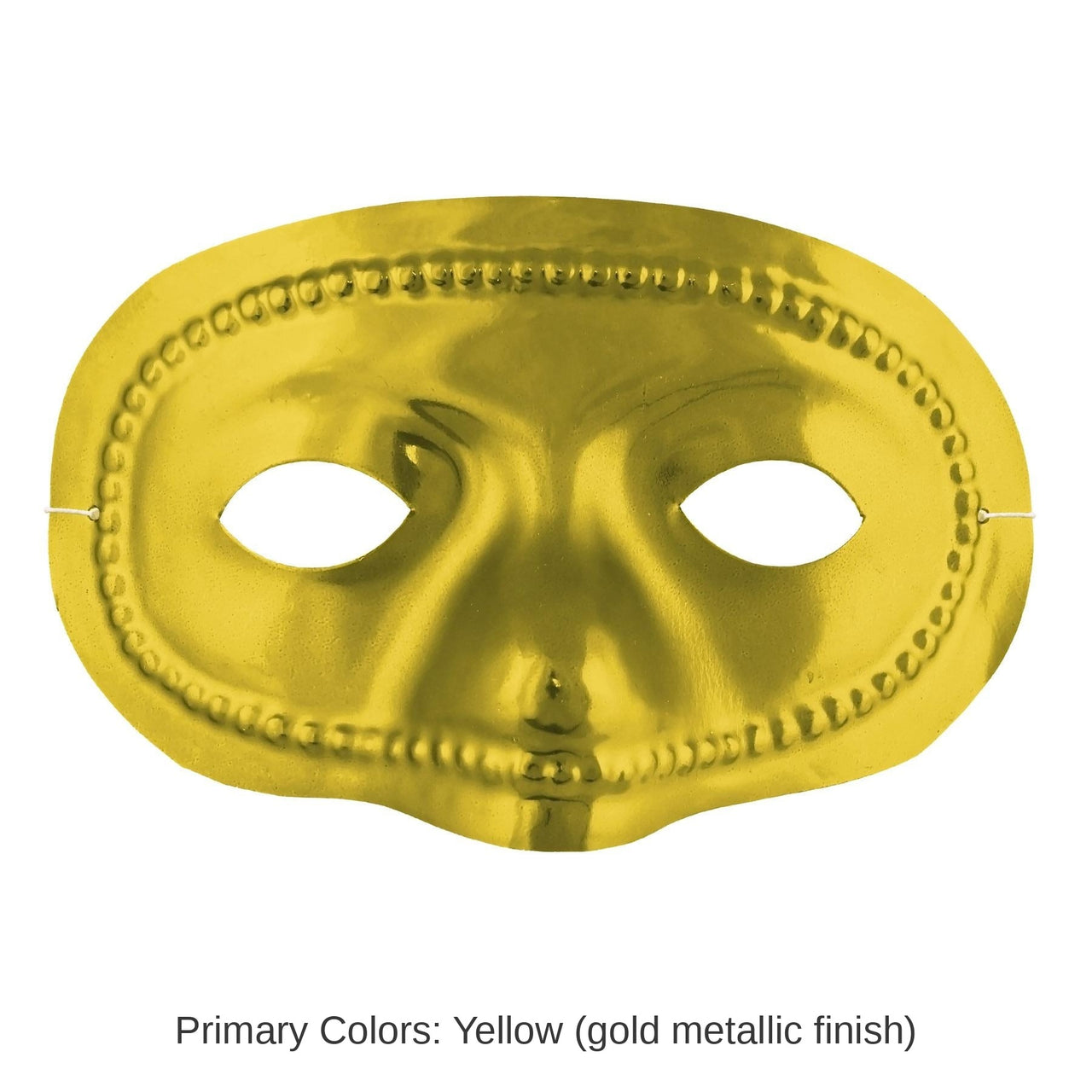 24 Pack Bulk Mardi Gras Metallic Half Mask - gold