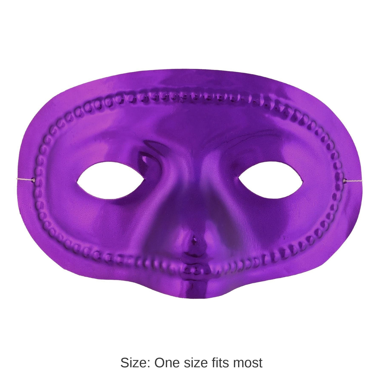 24 Pack Bulk Mardi Gras Metallic Half Mask - purple