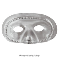 24 Pack Bulk Mardi Gras Metallic Half Mask - silver