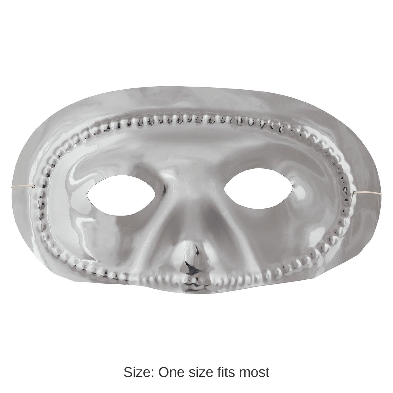 24 Pack Bulk Mardi Gras Metallic Half Mask - silver