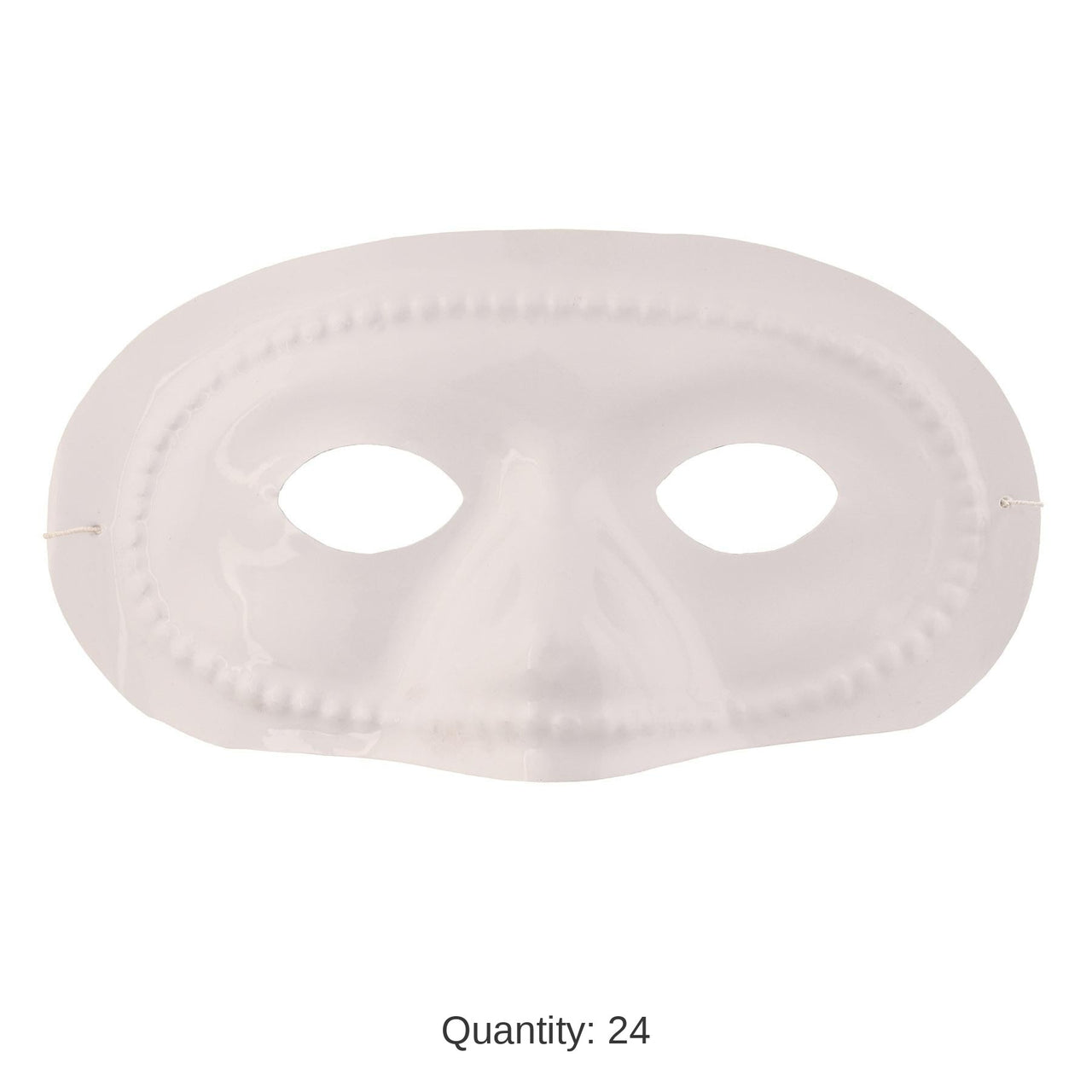 24 Pack Bulk Mardi Gras White Half Mask