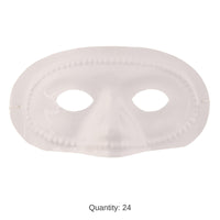 24 Pack Bulk Mardi Gras White Half Mask