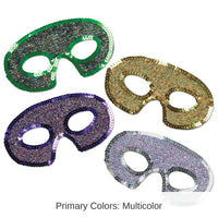 12 Pack Bulk Mardi Gras Sequin-Lame Half Masks