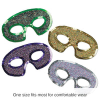 12 Pack Bulk Mardi Gras Sequin-Lame Half Masks