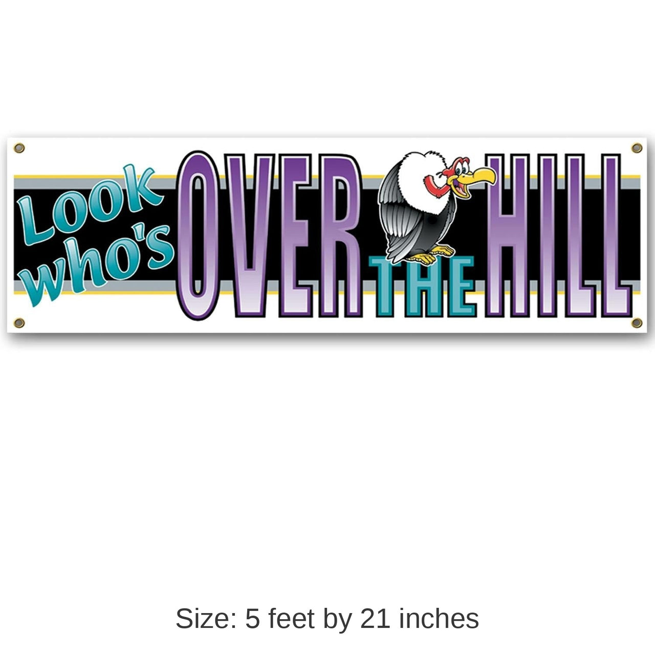 12 Pack Bulk Look Who's Over The Hill Birthday Sign Banner