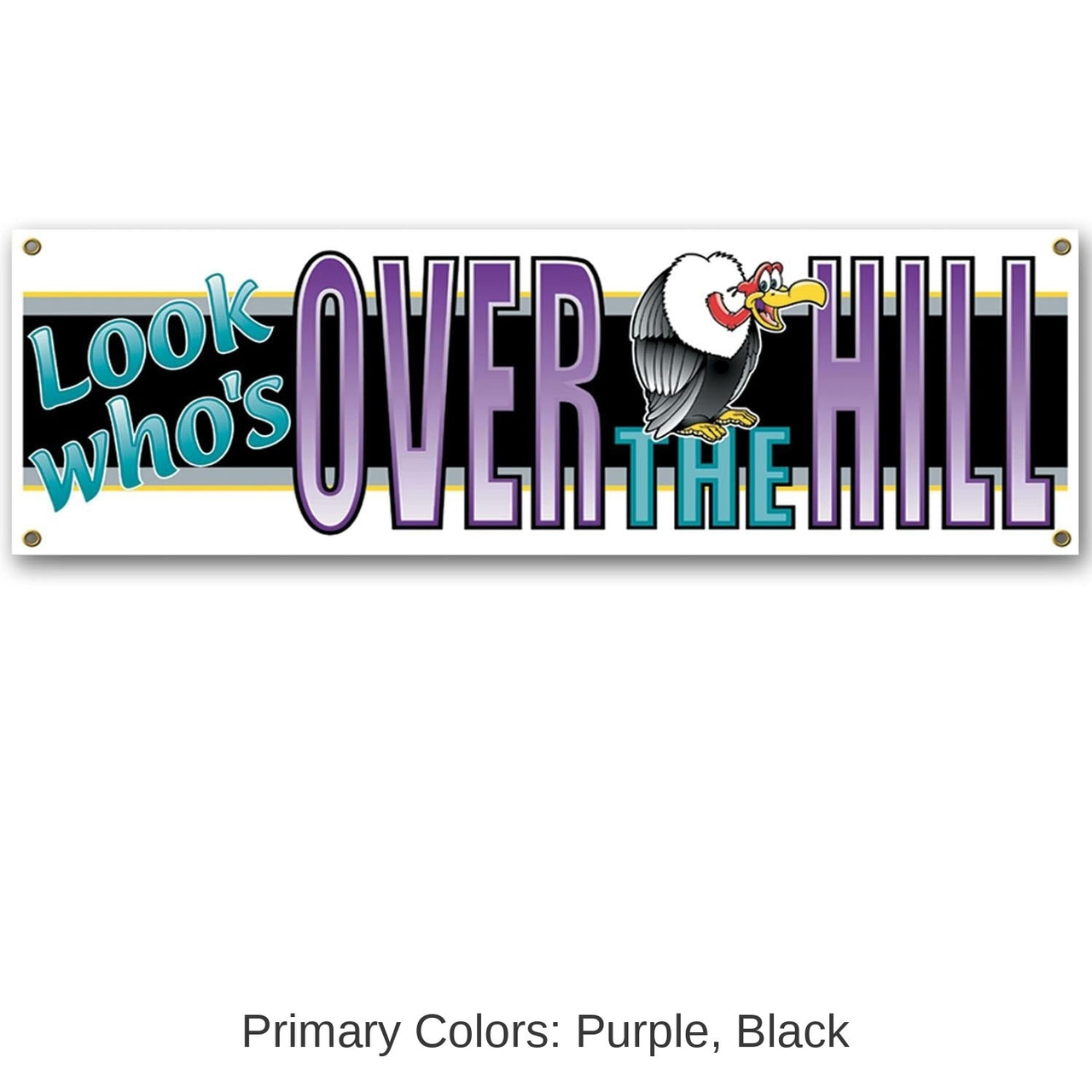 12 Pack Bulk Look Who's Over The Hill Birthday Sign Banner