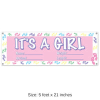 12 Pack Bulk It's A Girl Sign Banner