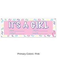 12 Pack Bulk It's A Girl Sign Banner