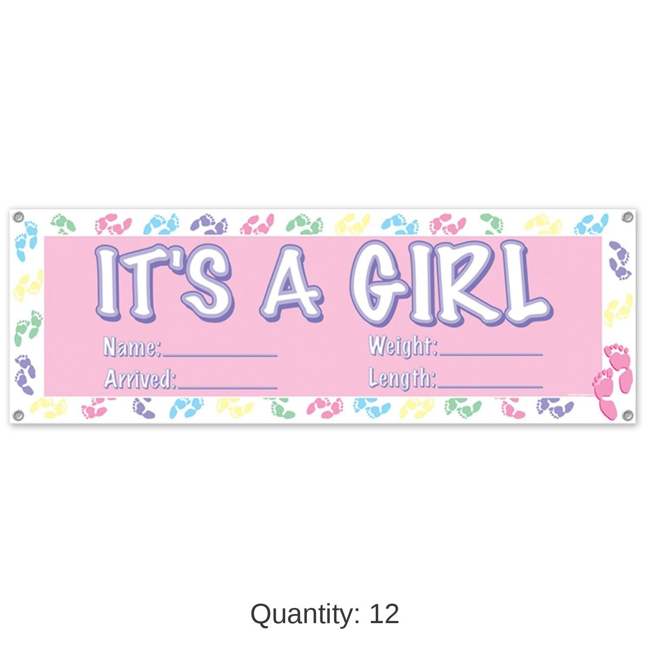 12 Pack Bulk It's A Girl Sign Banner