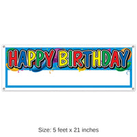 12 Pack Bulk Happy Birthday Sign Banner
