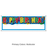 12 Pack Bulk Happy Birthday Sign Banner