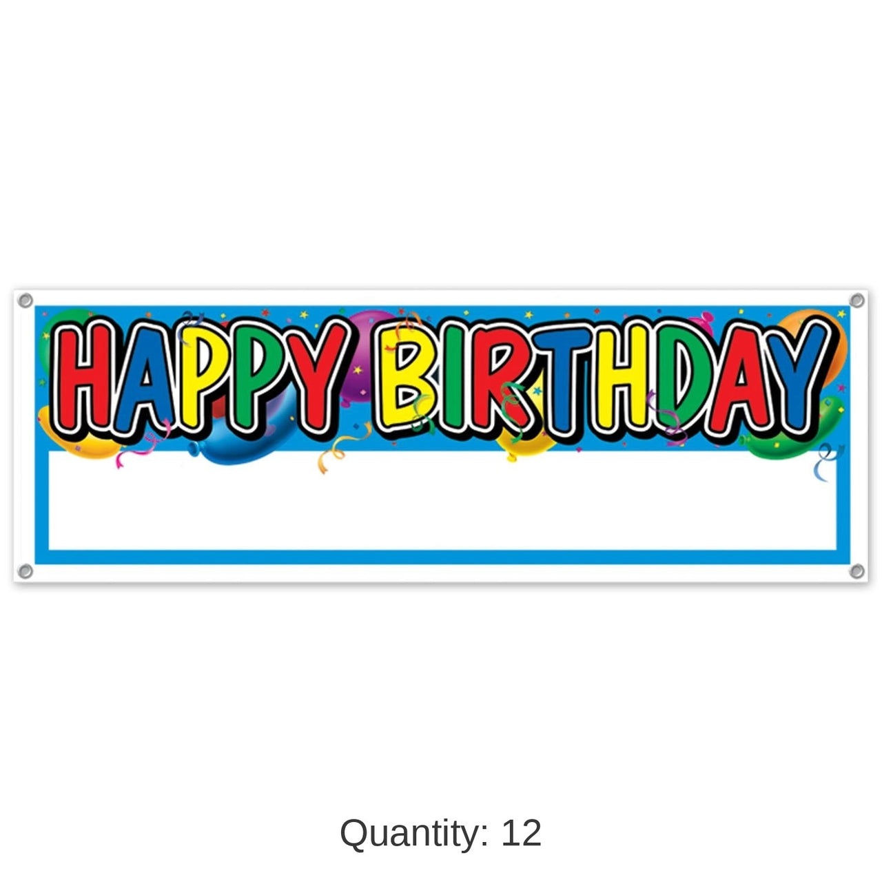 12 Pack Bulk Happy Birthday Sign Banner