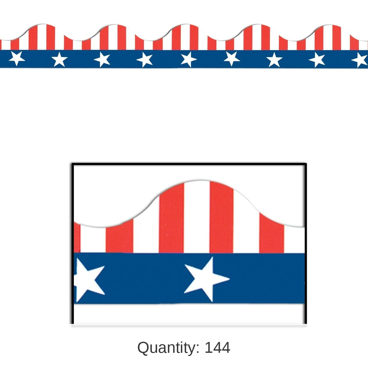 144 Pack Bulk Patriotic Border Trim