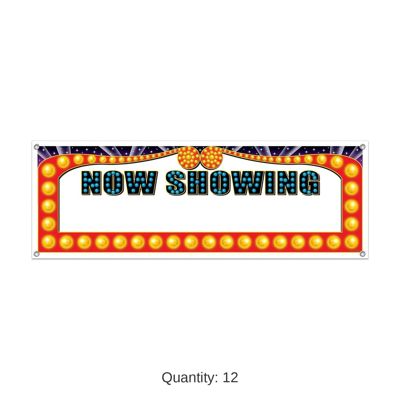 12 Pack Bulk Now Showing Party Sign Banner