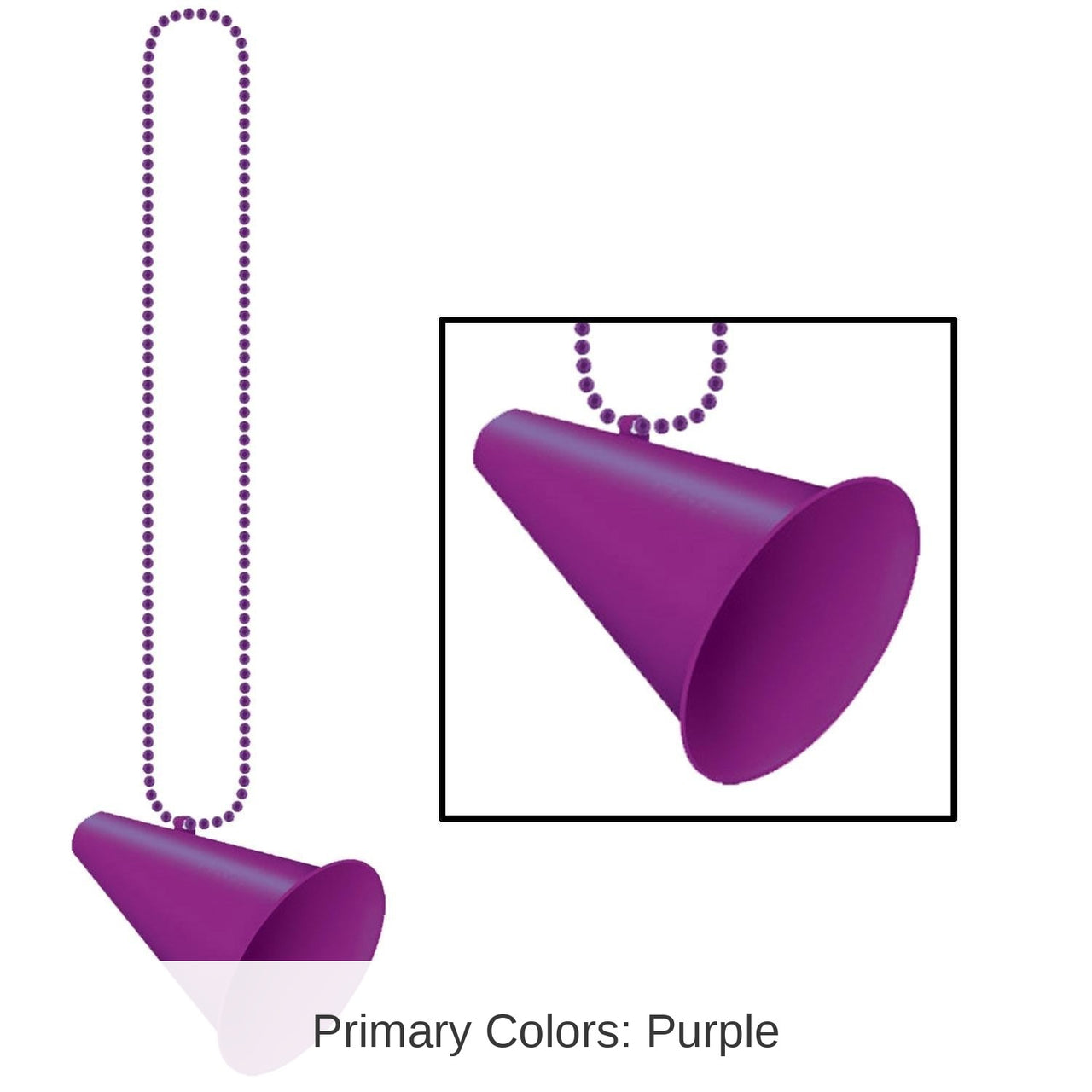 12 Pack Beistle Bead Necklace with Megaphone Medallion