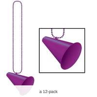12 Pack Beistle Bead Necklace with Megaphone Medallion