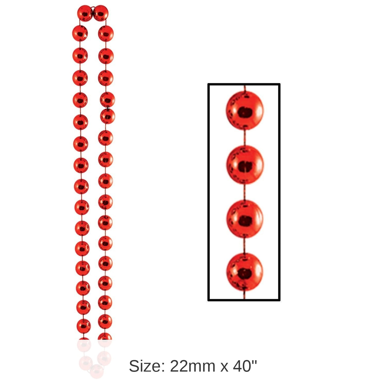 12 Pack Bulk Jumbo Party Bead Necklaces - red