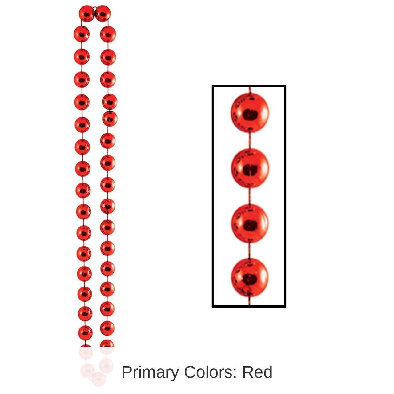 12 Pack Bulk Jumbo Party Bead Necklaces - red
