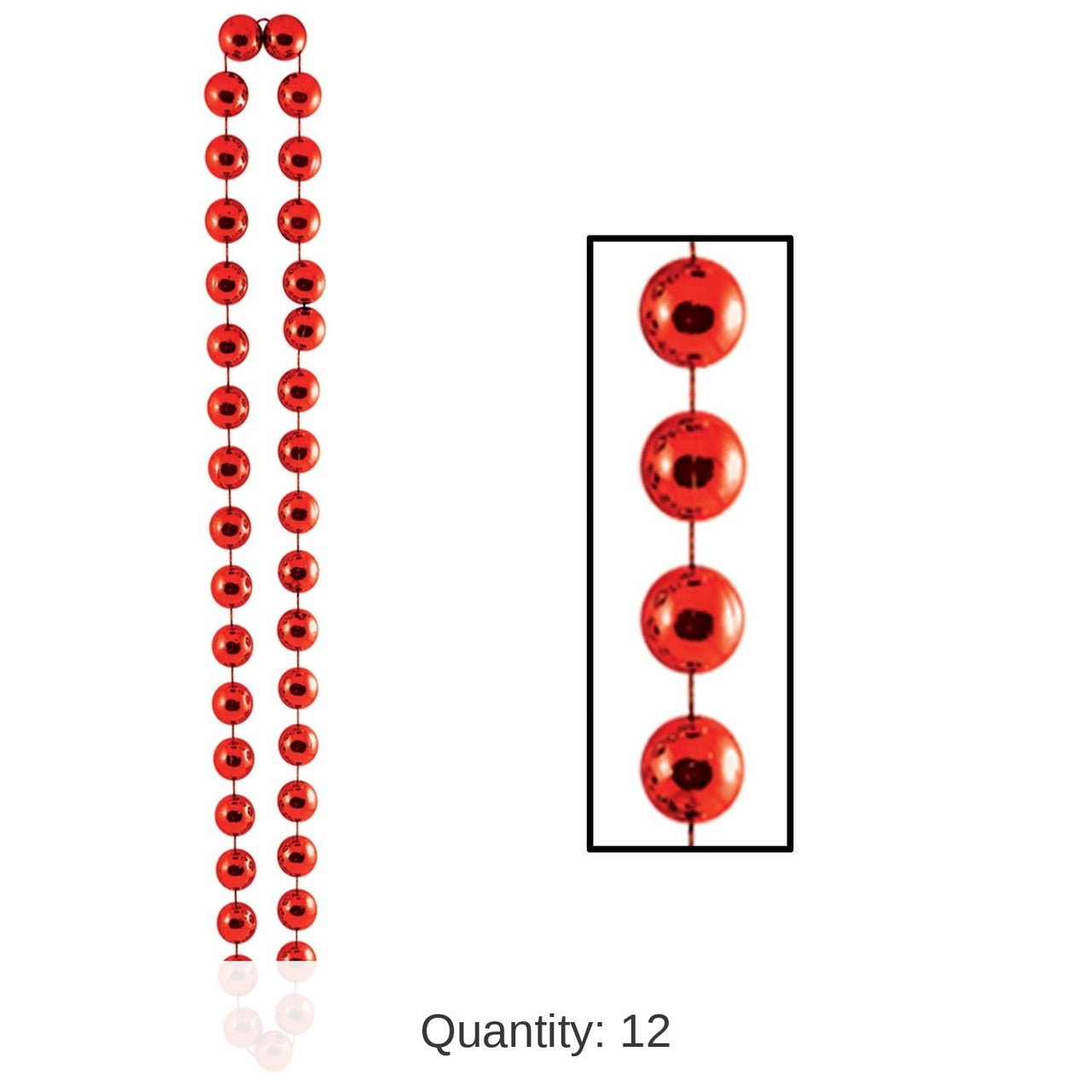 12 Pack Bulk Jumbo Party Bead Necklaces - red