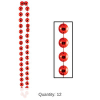 12 Pack Bulk Jumbo Party Bead Necklaces - red