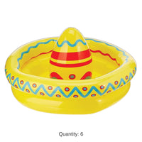 6 Pack Bulk Fiesta Inflatable Sombrero Cooler