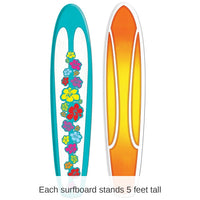 12 Pack Bulk Luau Party Jointed Surfboard Decorations