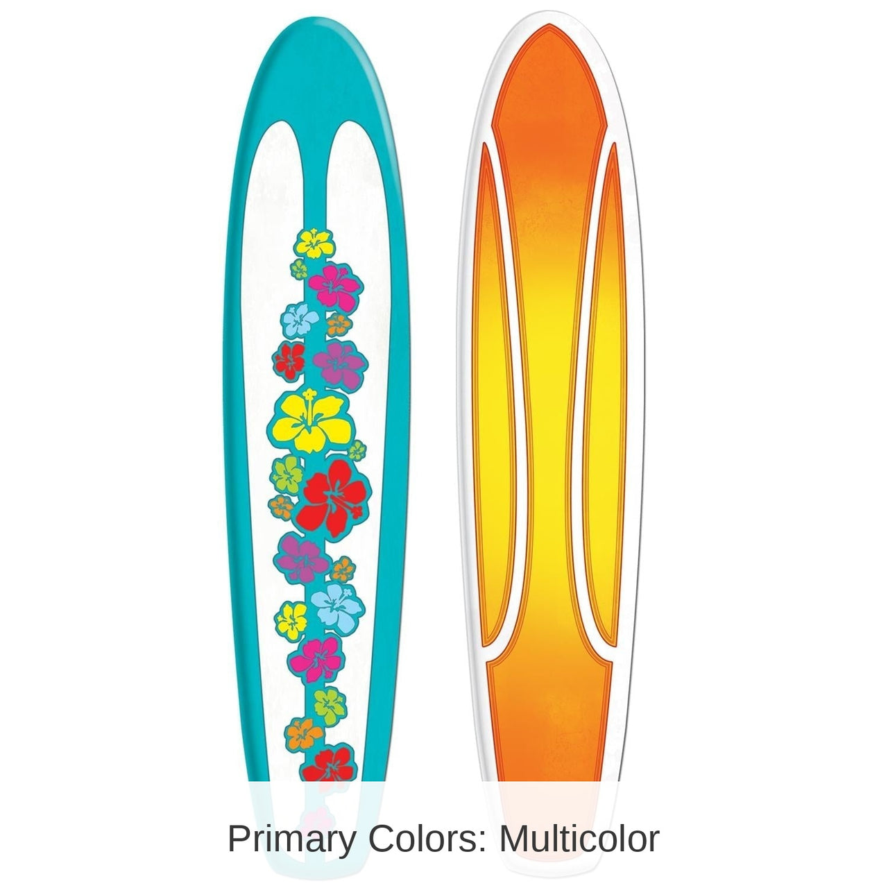 12 Pack Bulk Luau Party Jointed Surfboard Decorations