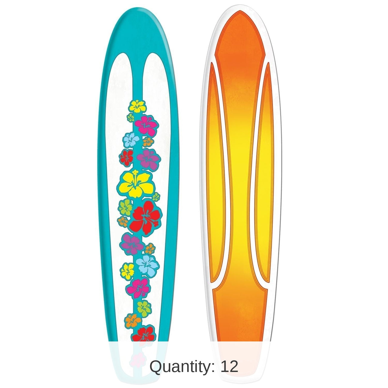 12 Pack Bulk Luau Party Jointed Surfboard Decorations