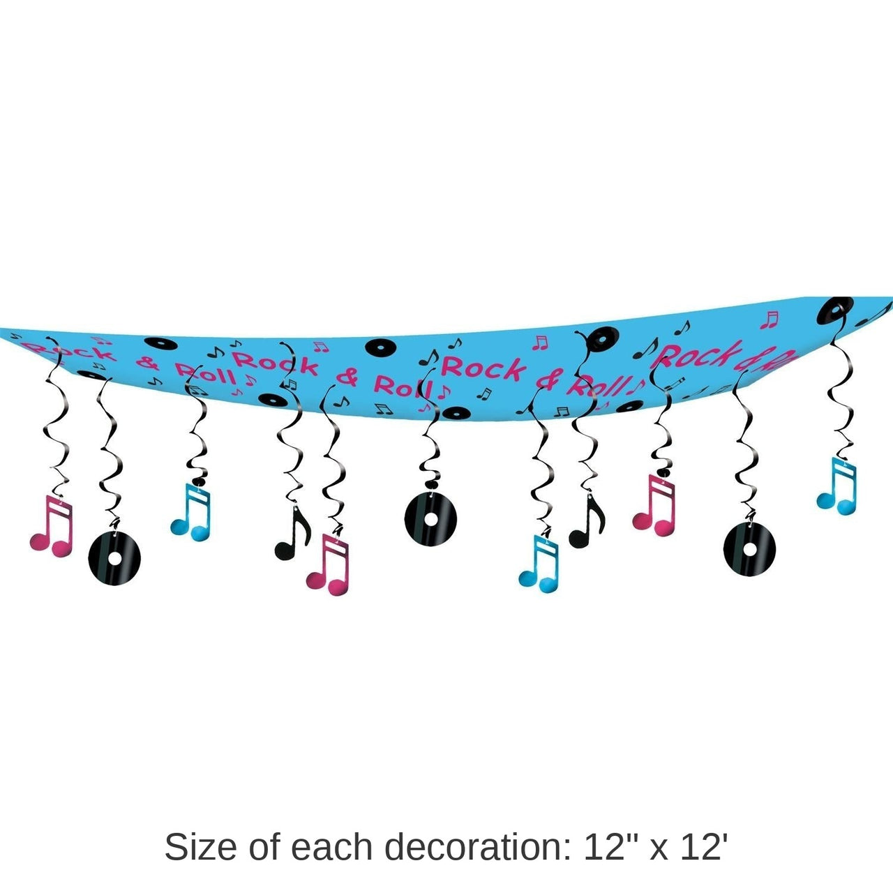 6 Pack Bulk Rock/Roll Ceiling Party Decoration