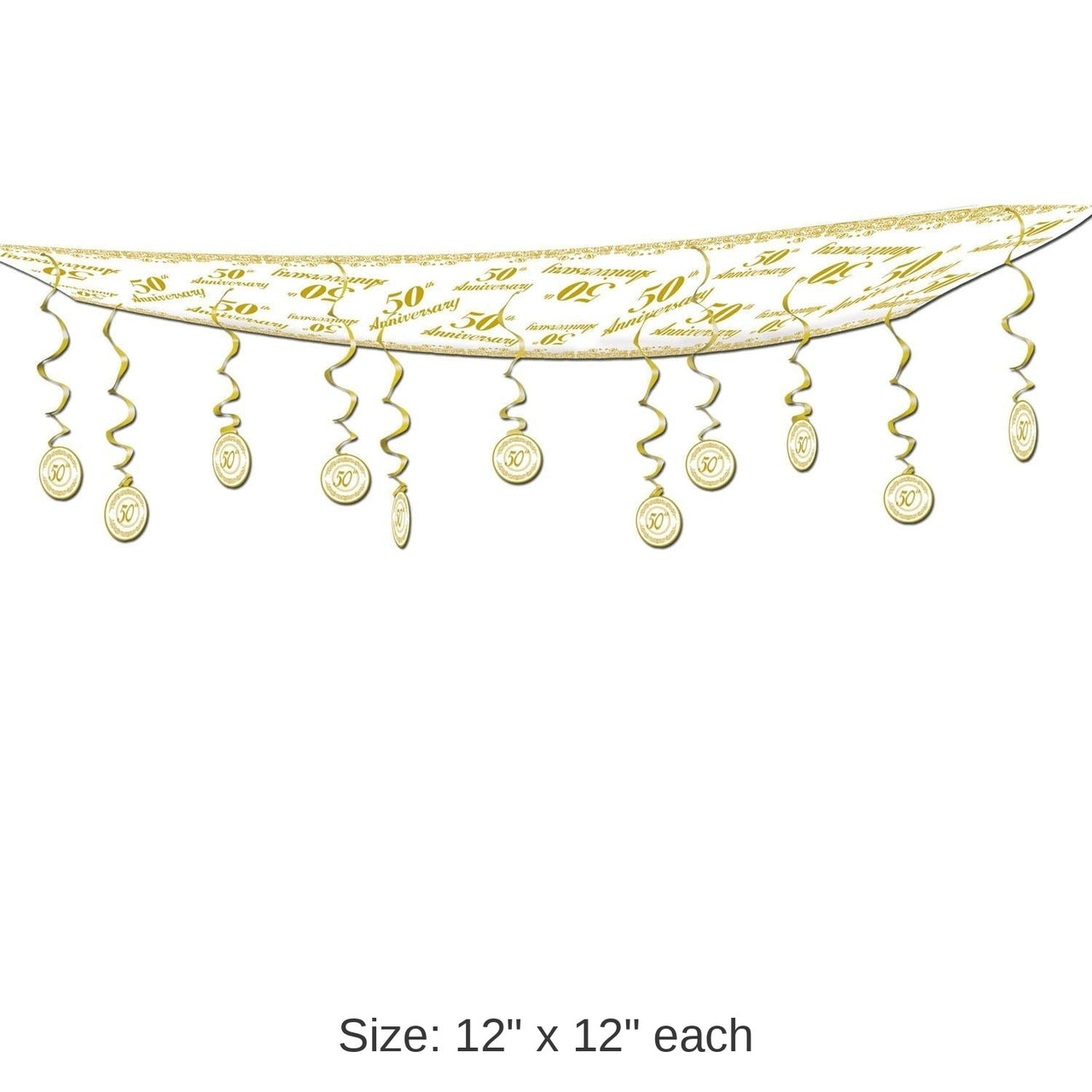 6 Pack Bulk 50th Anniversary Ceiling Decoration