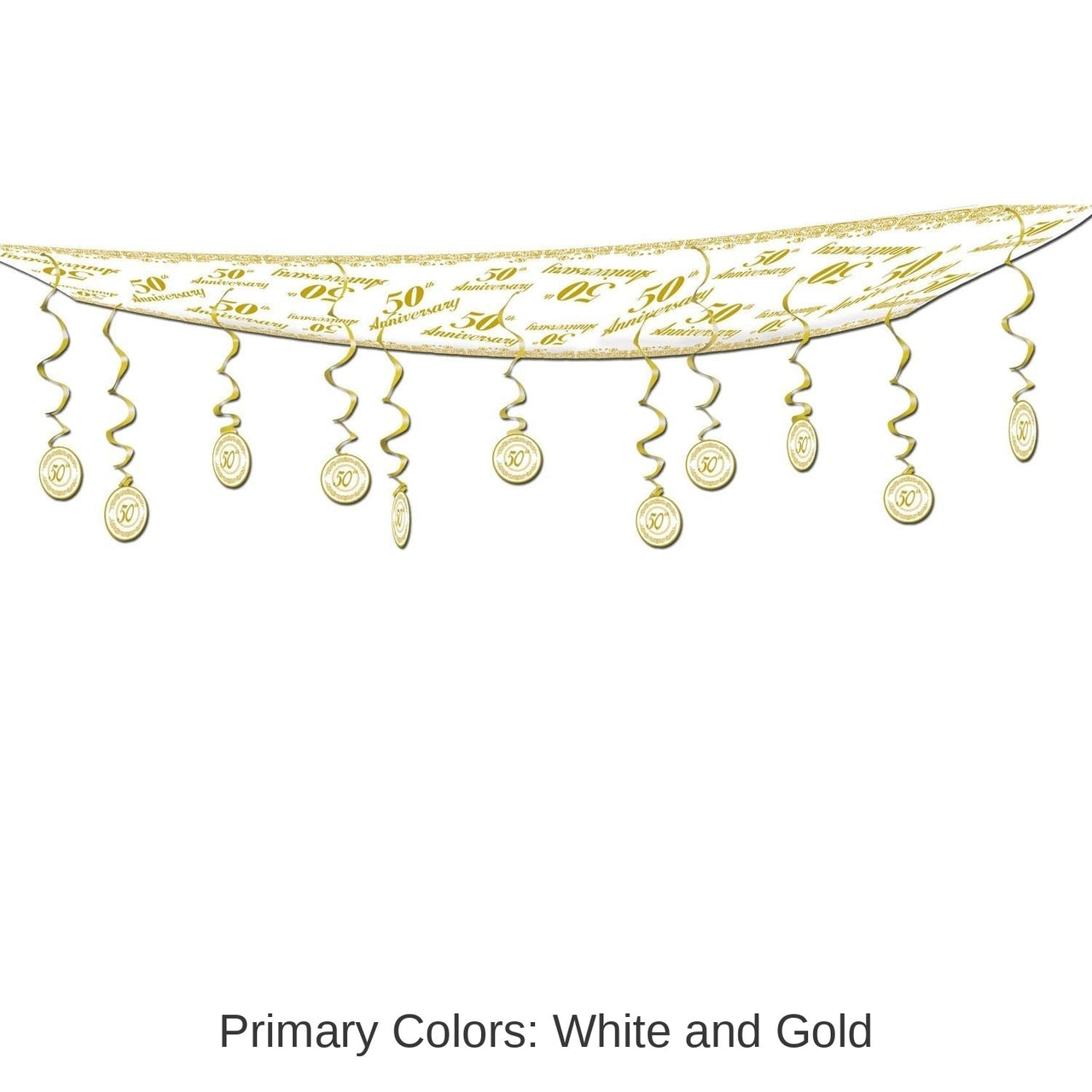 6 Pack Bulk 50th Anniversary Ceiling Decoration