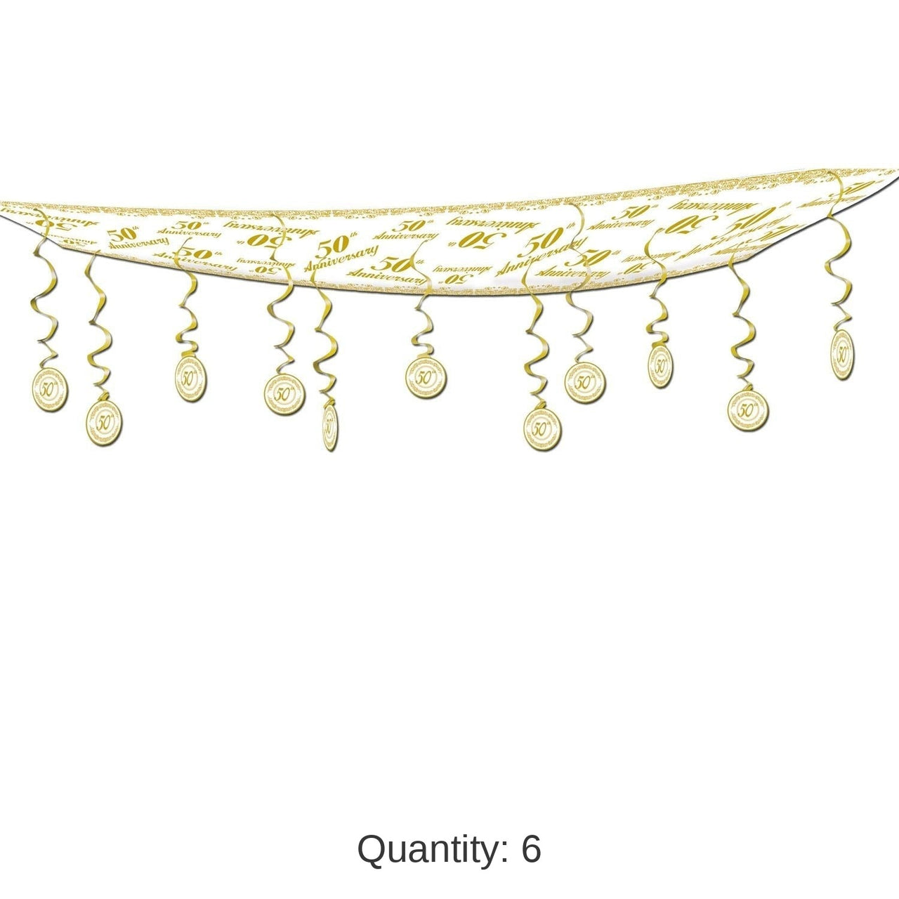 6 Pack Bulk 50th Anniversary Ceiling Decoration
