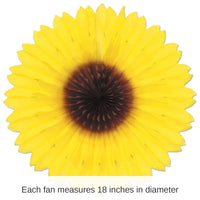 12 Pack Bulk Sunflower Party Fan
