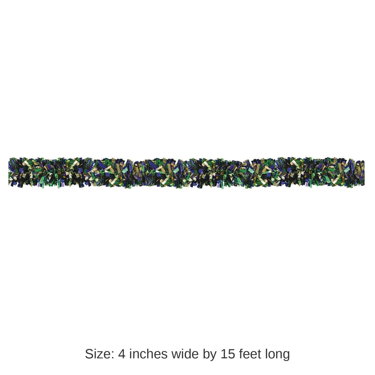 12 Pack Bulk Mardi Gras 6-Ply Metallic Festooning Garland - gold - green - purple
