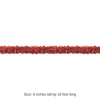 12 Pack Bulk 6-Ply Metallic Party Festooning Garland - red