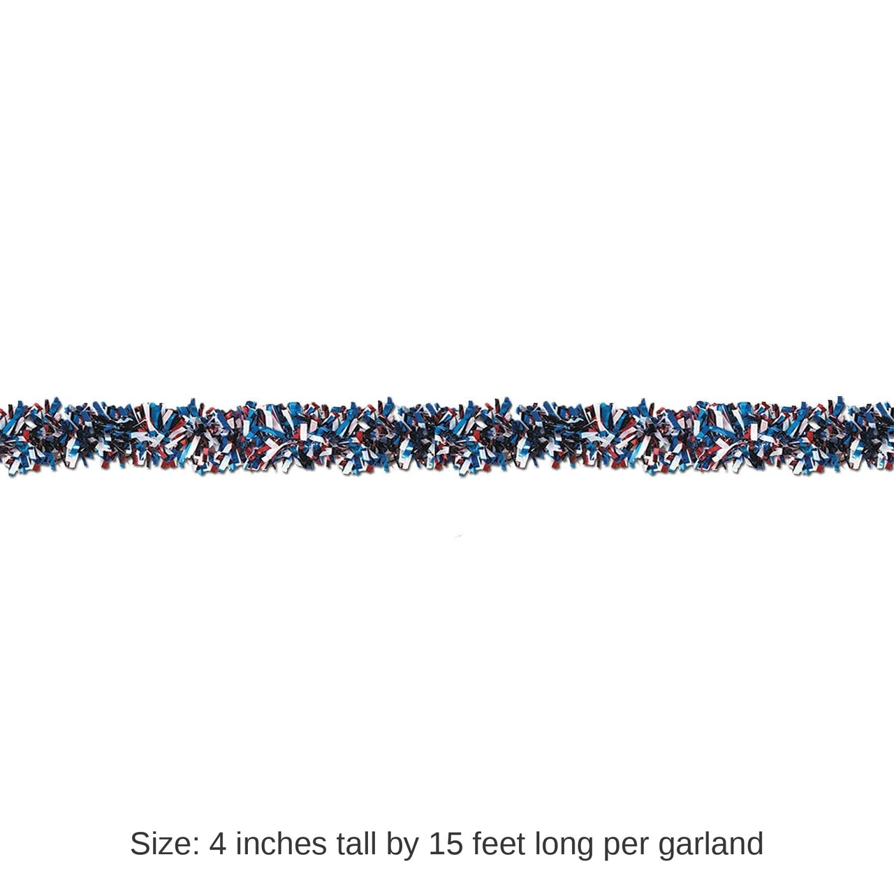 12 Pack Bulk 6-Ply Metallic Festooning Party Garland - red - white - blue