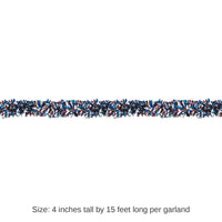 12 Pack Bulk 6-Ply Metallic Festooning Party Garland - red - white - blue