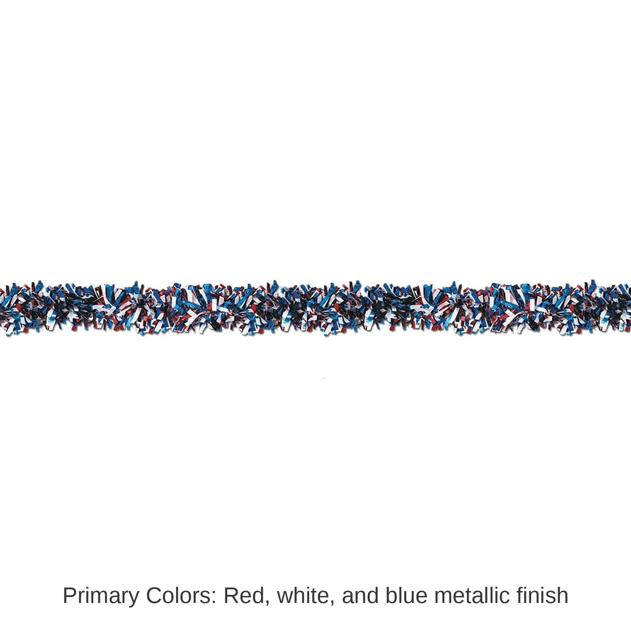 12 Pack Bulk 6-Ply Metallic Festooning Party Garland - red - white - blue