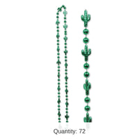 72 Pack Bulk Cactus Bead Necklaces
