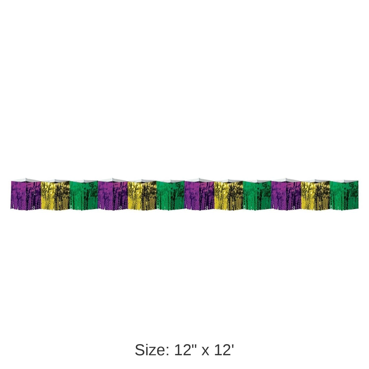 6 Pack Bulk Mardi Gras 2-Ply Diamond Metallic Fringe Drape
