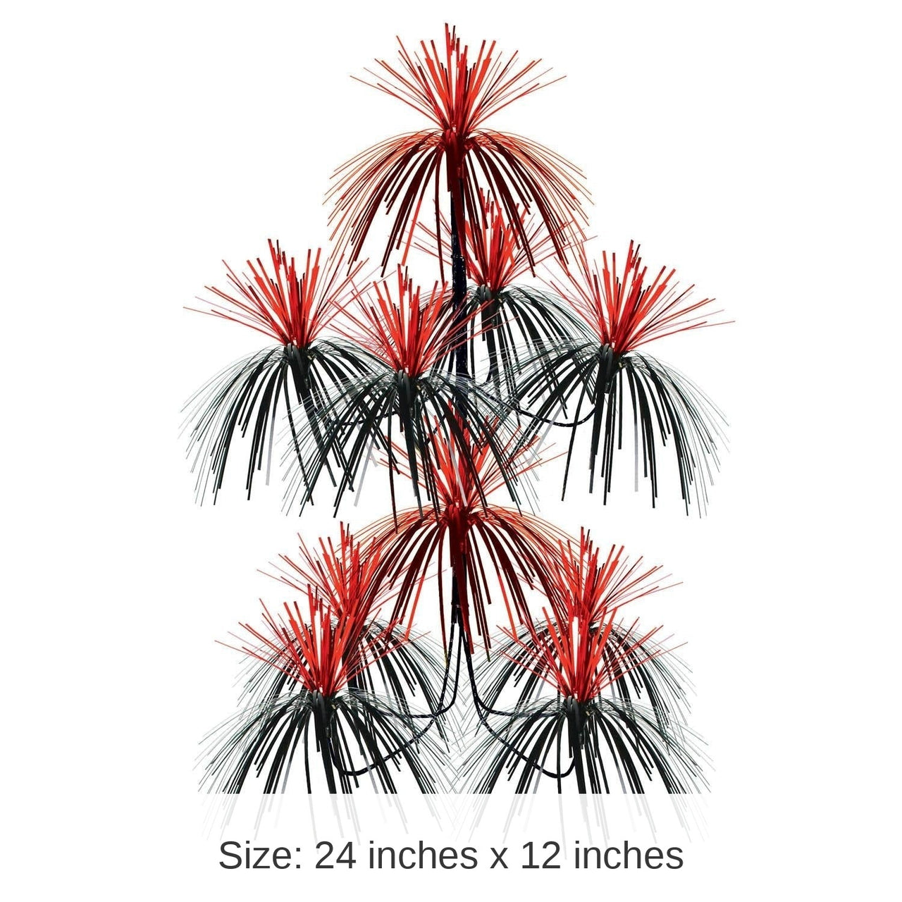 12 Pack Bulk Firework Party Chandelier - black/red