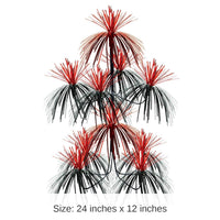 12 Pack Bulk Firework Party Chandelier - black/red