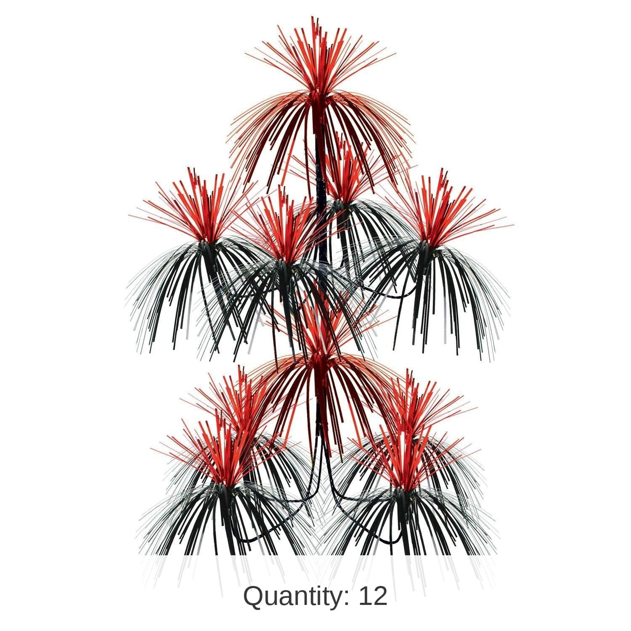 12 Pack Bulk Firework Party Chandelier - black/red