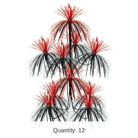 12 Pack Bulk Firework Party Chandelier - black/red
