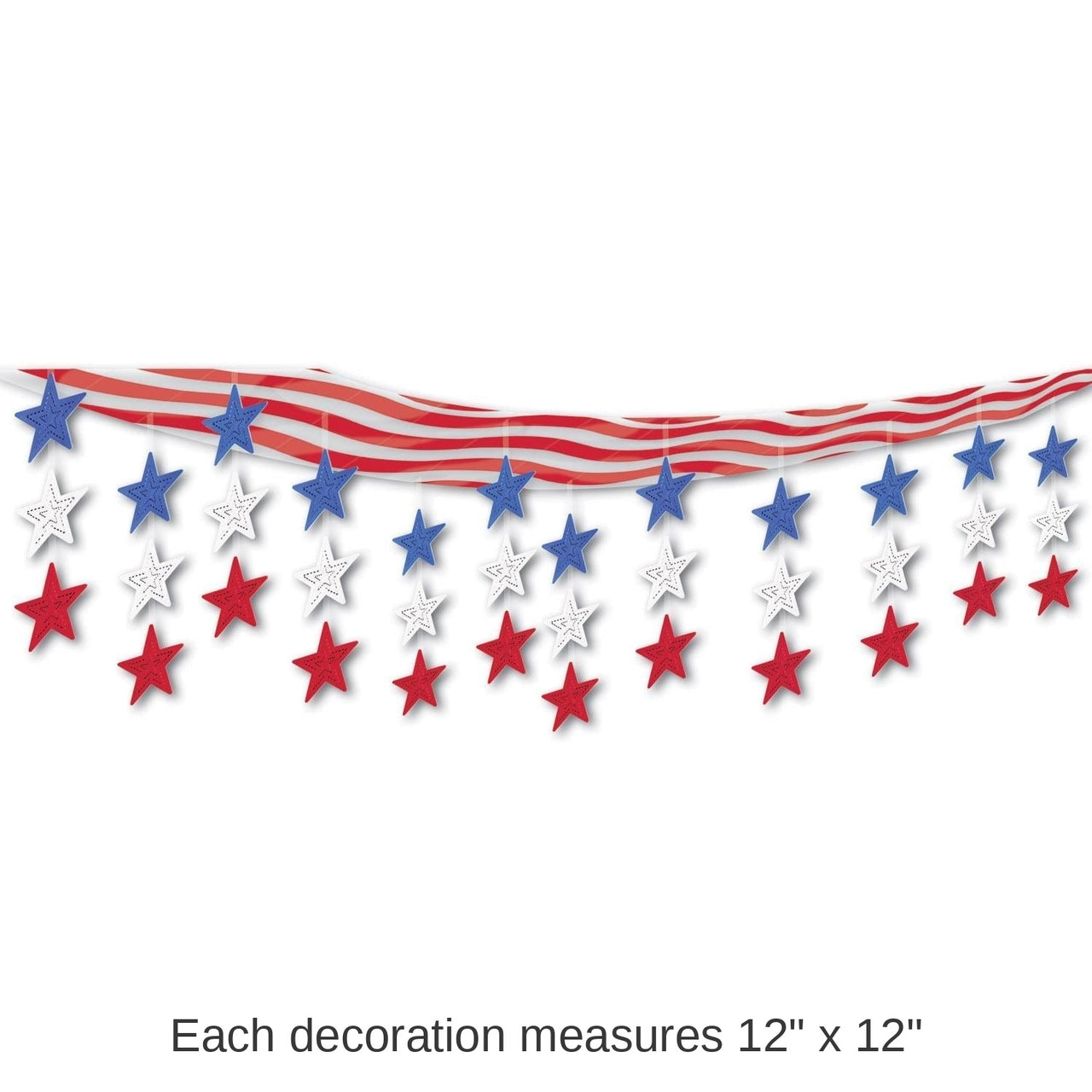 6 Pack Bulk Stars/Stripes Ceiling Party Decoration