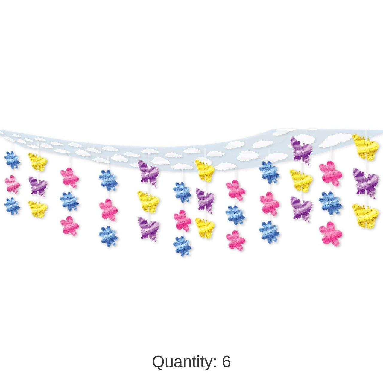 6 Pack Bulk Butterfly/Flower Ceiling Decorations